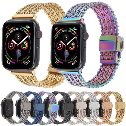 Magnetic Snap Clasp Steel Mesh Metal Watch Band, For Apple Watch 46mm / 49mm / 45mm / 44mm, For Apple Watch 42mm / 41mm / 40mm / 38mm - DealBuddy