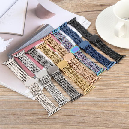 Magnetic Snap Clasp Steel Mesh Metal Watch Band