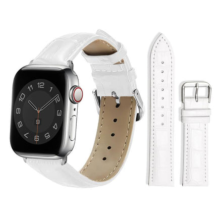 xDfind Bamboo Texture Pin Buckle Leather Watch Band, For Apple Watch 42 / 44 / 45 / 46 / 49mm, For Apple Watch 38 / 40 / 41 / S10 42mm - DealBuddy