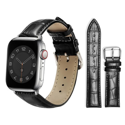 xDfind Bamboo Texture Pin Buckle Leather Watch Band, For Apple Watch 42 / 44 / 45 / 46 / 49mm, For Apple Watch 38 / 40 / 41 / S10 42mm - DealBuddy