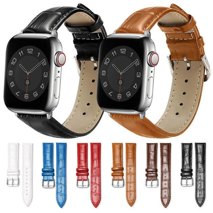 xDfind Bamboo Texture Pin Buckle Leather Watch Band, For Apple Watch 42 / 44 / 45 / 46 / 49mm, For Apple Watch 38 / 40 / 41 / S10 42mm - DealBuddy