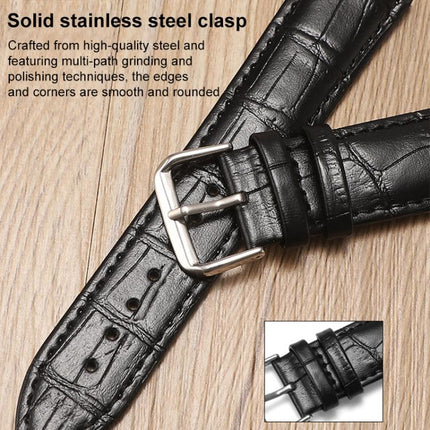 xDfind Bamboo Texture Pin Buckle Leather Watch Band, For Apple Watch 42 / 44 / 45 / 46 / 49mm, For Apple Watch 38 / 40 / 41 / S10 42mm - DealBuddy