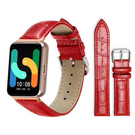 xDfind Bamboo Texture Pin Buckle Leather Watch Band