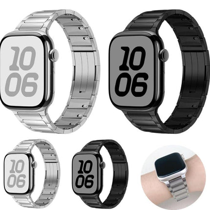 Tri-beads Side-detachable Buckle Stainless Steel Watch Band