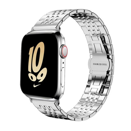 xDfind Seven-bead Solid Stainless Steel Watch Band, For Apple Watch 42 / 44 / 45 / 46 / 49mm 22mm, For Apple Watch 38 / 40 / 41 / S10 42mm 20mm - DealBuddy