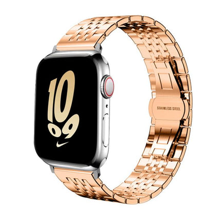 xDfind Seven-bead Solid Stainless Steel Watch Band, For Apple Watch 42 / 44 / 45 / 46 / 49mm 22mm, For Apple Watch 38 / 40 / 41 / S10 42mm 20mm - DealBuddy