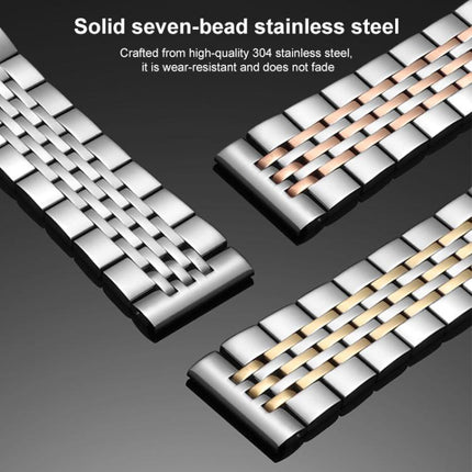 xDfind Seven-bead Solid Stainless Steel Watch Band, For Apple Watch 42 / 44 / 45 / 46 / 49mm 22mm, For Apple Watch 38 / 40 / 41 / S10 42mm 20mm - DealBuddy