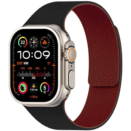 xDfind Litchi Texture Magnetic Silicone Watch Band, For Apple Watch 42 / 44 / 45 / 46 / 49mm, For Apple Watch 38 / 40 / 41 / S10 42mm - DealBuddy