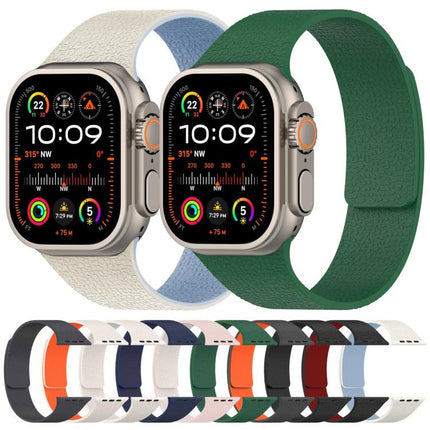 xDfind Litchi Texture Magnetic Silicone Watch Band, For Apple Watch 42 / 44 / 45 / 46 / 49mm, For Apple Watch 38 / 40 / 41 / S10 42mm - DealBuddy