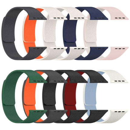 xDfind Litchi Texture Magnetic Silicone Watch Band, For Apple Watch 42 / 44 / 45 / 46 / 49mm, For Apple Watch 38 / 40 / 41 / S10 42mm - DealBuddy