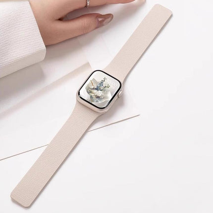 xDfind Litchi Texture Magnetic Silicone Watch Band, For Apple Watch 42 / 44 / 45 / 46 / 49mm, For Apple Watch 38 / 40 / 41 / S10 42mm - DealBuddy
