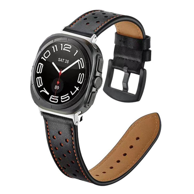 Hole Retro Leather Watch Band