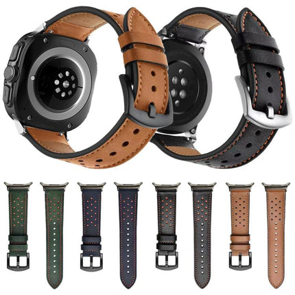 Hole Retro Leather Watch Band, For Samsung Galaxy Watch Ultra 47mm / Ultra 2025 - DealBuddy