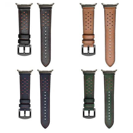 Hole Retro Leather Watch Band, For Samsung Galaxy Watch Ultra 47mm / Ultra 2025 - DealBuddy