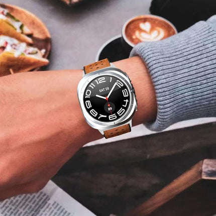 Hole Retro Leather Watch Band, For Samsung Galaxy Watch Ultra 47mm / Ultra 2025 - DealBuddy