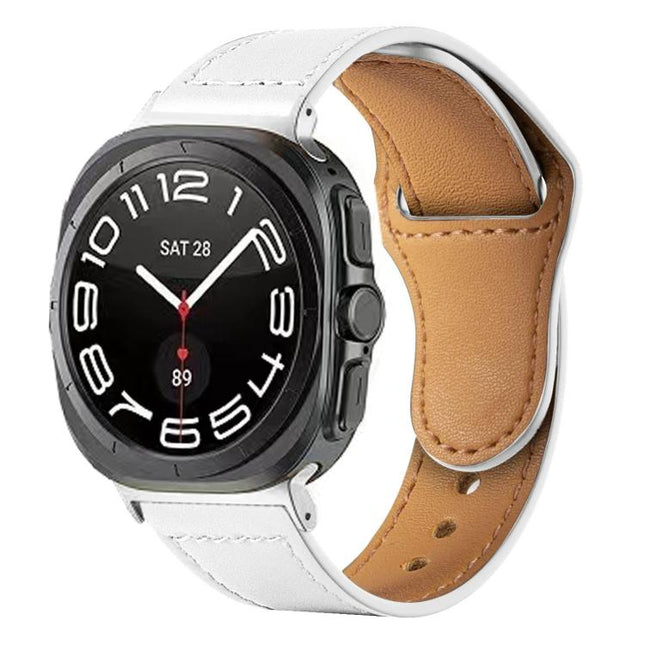 Rivet Reverse Buckle Leather Watch Band