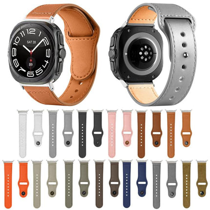 Rivet Reverse Buckle Leather Watch Band