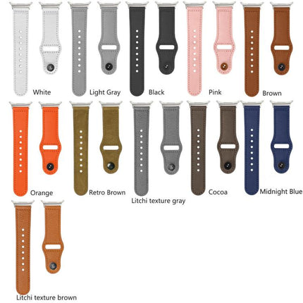 Rivet Reverse Buckle Leather Watch Band