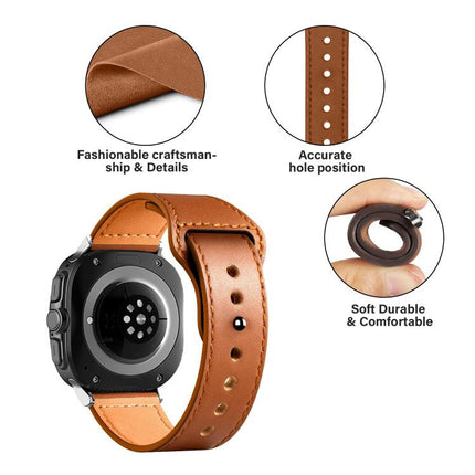 Rivet Reverse Buckle Leather Watch Band