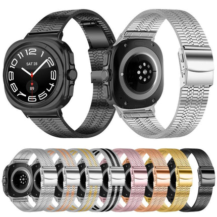 Turtle Buckle Five Beads Stainless Steel Watch Band, For Samsung Galaxy Watch Ultra 47mm / Ultra 2025 - DealBuddy