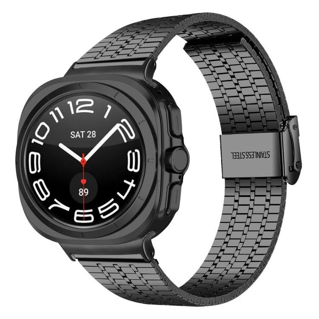 Seven Beads Buckle Stainless Steel Watch Band