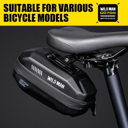 WILD MAN GD700 Mountain Bicycle EVA Hard Shell Bag Bike Seat Bag - DealBuddy