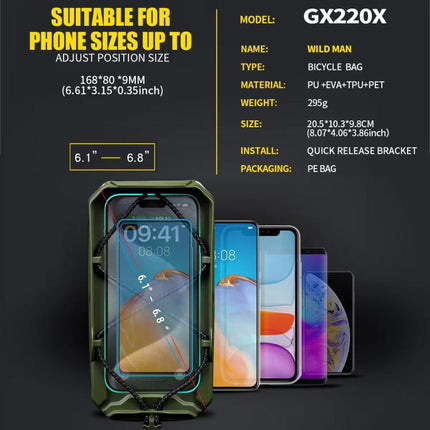 WILD MAN GX220X Mountain Bicycle EVA Hard Shell Bag Bike Front Quick Release Bracket, GX220X - DealBuddy