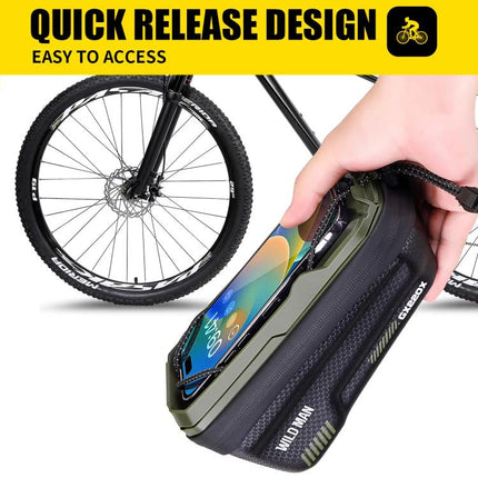 WILD MAN GX220X Mountain Bicycle EVA Hard Shell Bag Bike Front Quick Release Bracket - DealBuddy