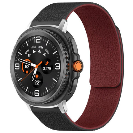 xDfind Litchi Texture Magnetic Silicone Watch Band, For Samsung Galaxy Watch Ultra/Ultra 2025, For Samsung Galaxy Watch8 / 8 Classic, For Samsung Galaxy Watch 7 / 6 / 5 / FE, For Samsung Galaxy Fit3 SM-R390 - DealBuddy
