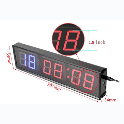 KYX--0018 Aluminum Alloy Shell 1.8 inch 6-digit LED Sports Fitness Multi-function Timer