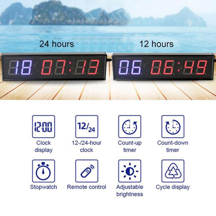 KYX--0018 Aluminum Alloy Shell 1.8 inch 6-digit LED Sports Fitness Multi-function Timer