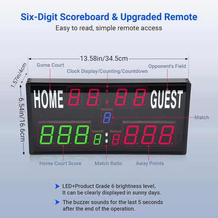 KYX--0030 13-digit LED Electronic Scoreboard Remote Control Multi-function Competition Timer