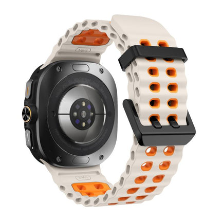 xDfind Black Buckle Ocean Two Color Dual-row Hole Silicone Watch Band - DealBuddy