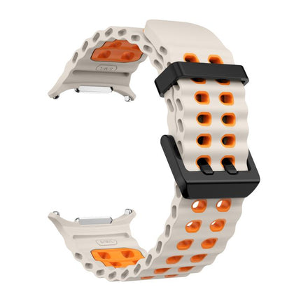 xDfind Black Buckle Ocean Two Color Dual-row Hole Silicone Watch Band