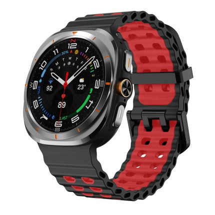 xDfind Black Buckle Ocean Two Color Dual-row Hole Silicone Watch Band