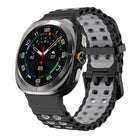 xDfind Black Buckle Ocean Two Color Dual-row Hole Silicone Watch Band
