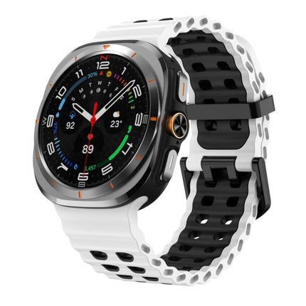 xDfind Black Buckle Ocean Two Color Dual-row Hole Silicone Watch Band