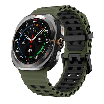 xDfind Black Buckle Ocean Two Color Dual-row Hole Silicone Watch Band