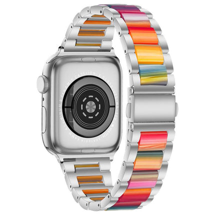 xDfind Three Beads Metal Resin Watch Band, For Apple Watch 42 / 44 / 45 / 46 / 49mm, For Apple Watch 38 / 40 / 41 / S10 42mm - DealBuddy