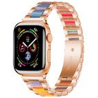 For Apple Watch 42 / 44 / 45 / 46 / 49mm / Rose Gold Rainbow