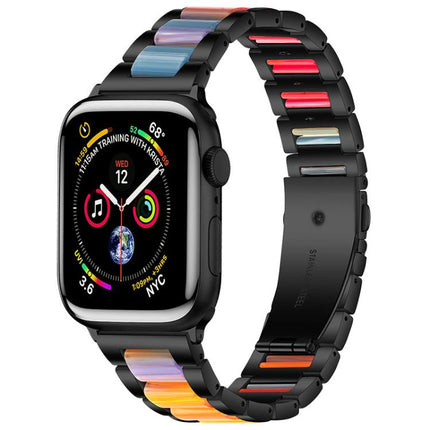 xDfind Three Beads Metal Resin Watch Band, For Apple Watch 42 / 44 / 45 / 46 / 49mm, For Apple Watch 38 / 40 / 41 / S10 42mm - DealBuddy