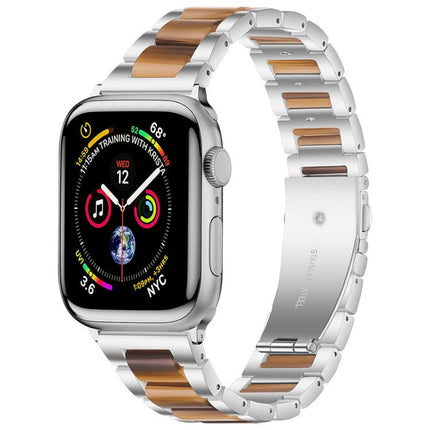 xDfind Three Beads Metal Resin Watch Band, For Apple Watch 42 / 44 / 45 / 46 / 49mm, For Apple Watch 38 / 40 / 41 / S10 42mm - DealBuddy