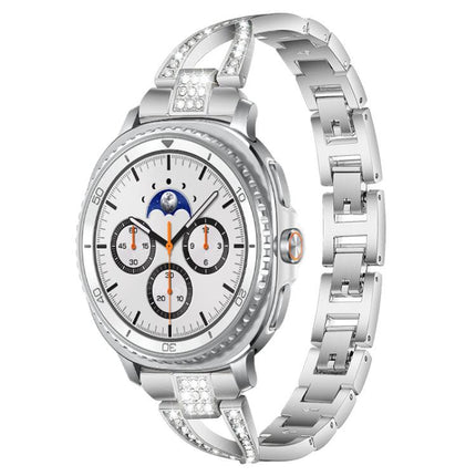xDfind X-Shaped Single Row Diamond Metal Watch Band