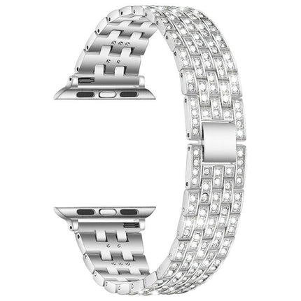 xDfind Five Beads Full Diamond Metal Watch Band, For Apple Watch 42 / 44 / 45 / 46 / 49mm, For Apple Watch 38 / 40 / 41 / S10 42mm - DealBuddy