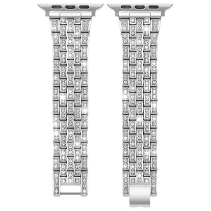 xDfind Five Beads Full Diamond Metal Watch Band, For Apple Watch 42 / 44 / 45 / 46 / 49mm, For Apple Watch 38 / 40 / 41 / S10 42mm - DealBuddy