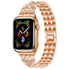 xDfind Five Beads Full Diamond Metal Watch Band
