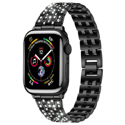 xDfind Five Beads Full Diamond Metal Watch Band, For Apple Watch 42 / 44 / 45 / 46 / 49mm, For Apple Watch 38 / 40 / 41 / S10 42mm - DealBuddy