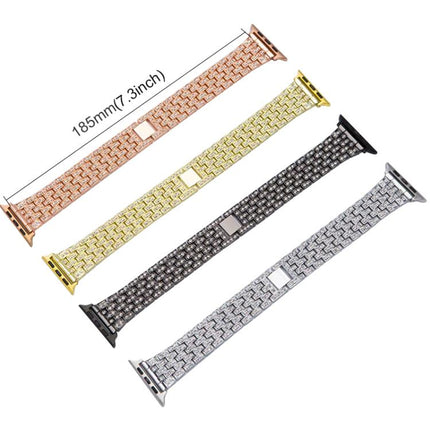 xDfind Five Beads Full Diamond Metal Watch Band, For Apple Watch 42 / 44 / 45 / 46 / 49mm, For Apple Watch 38 / 40 / 41 / S10 42mm - DealBuddy