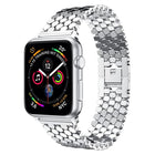 xDfind Fish Scale Texture Metal Watch Band