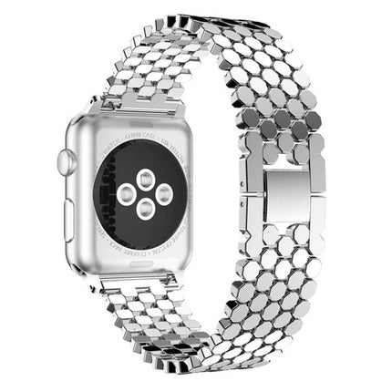 xDfind Fish Scale Texture Metal Watch Band